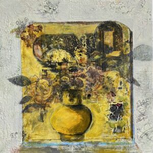 #1167 Golden Yellow 24x24 acrylic cradled wood panel, 2022
