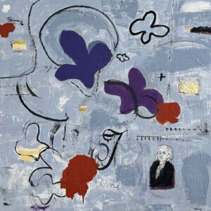 #1198 February (George Washington) acrylic cradled wood panel 36x36, 2023