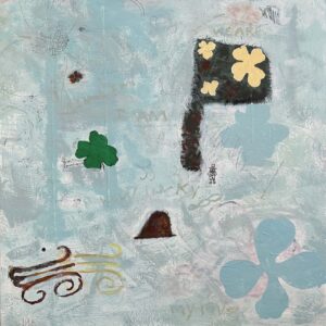 #1199 March (Davy Crockett hat) 36x36 acrylic cradled wood panel, 2023