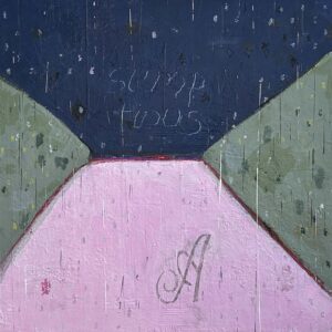 #1200 April (Sumptious) 36x36 acrylic cradled wood panel, 2023