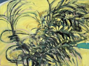 #1265 Yellow Palm 36x48 acrylic cradled wood panel, 2024