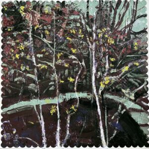 #1276 Moss with Hazel 36x36 acrylic cradled wood panel, 2025