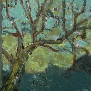 #1282 Dancing Japanese Maple 24x24 acrylic cradled wood panel, 2025