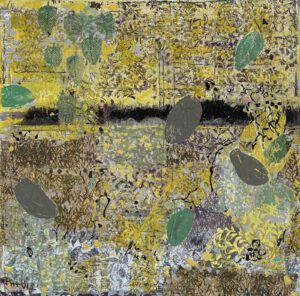 #1305 Through the Thicket the Island Holds 24x24 mixed media cradled wood panel, 2026