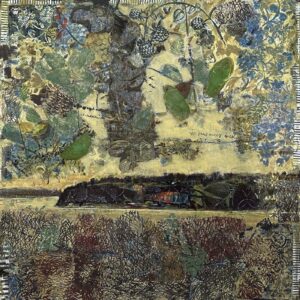 #1307 The Island Repairs my Heart 30x30 mixed media cradled wood panel, 2026