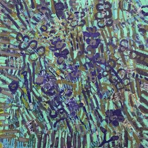 #1312 July Hum 30x30 mixed media cradled wood panel, 2026